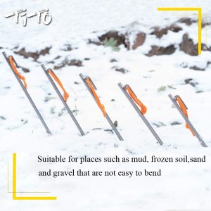 TiTo Titanium Tent Pegs Lightweight Snowfield Grassland Heavy Duty Tent Nails for Outdoor Camping Hiking and Plant Support Garden Stakes 4pcs/6pcs
