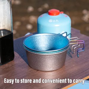 TiTo Titanium 500ML Titanium Sierra Cup Bowl with Handle Portable Lightweight Cookware for Outdoor Camping, Hiking, Backpacking, Picnic, BBQ Kitchen Tableware