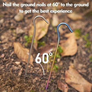 TITO Titanium 6Pcs Hook Tent Stakes Ultralight 3.5mm x 165mm
