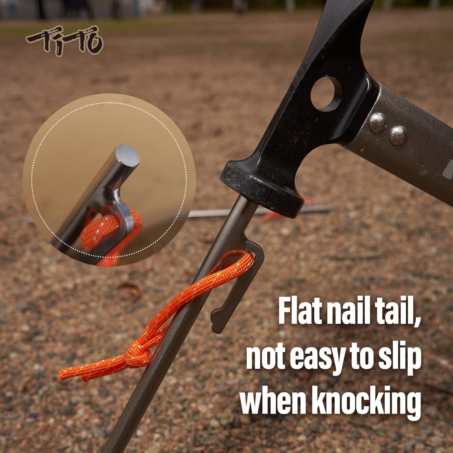 TiTo Titanium Tent Pegs Lightweight Snowfield Grassland Heavy Duty Tent Nails for Outdoor Camping Hiking and Plant Support Garden Stakes 4pcs/6pcs - Image 3