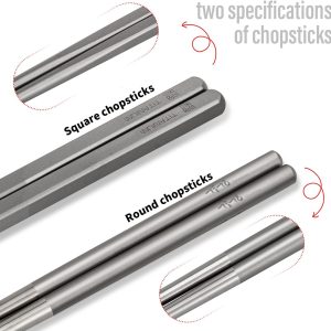 TiTo Solid Titanium Chopsticks for Camping Picnic and Hiking