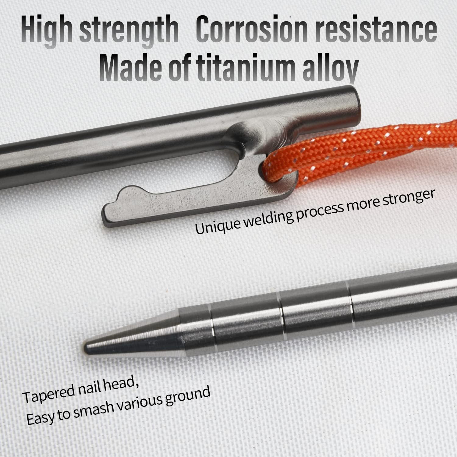 TiTo Titanium Tent Pegs Lightweight Snowfield Grassland Heavy Duty Tent Nails for Outdoor Camping Hiking and Plant Support Garden Stakes 4pcs/6pcs - Image 4