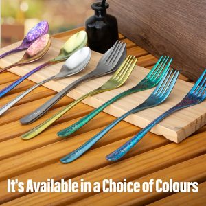 TiTo Titanium Cutlery Set, Lightweight Pure Titanium Fork & Spoon, Portable Reusable Flatware for Home, Restaurant, Outdoor, Camping, Party Trip, Picnic