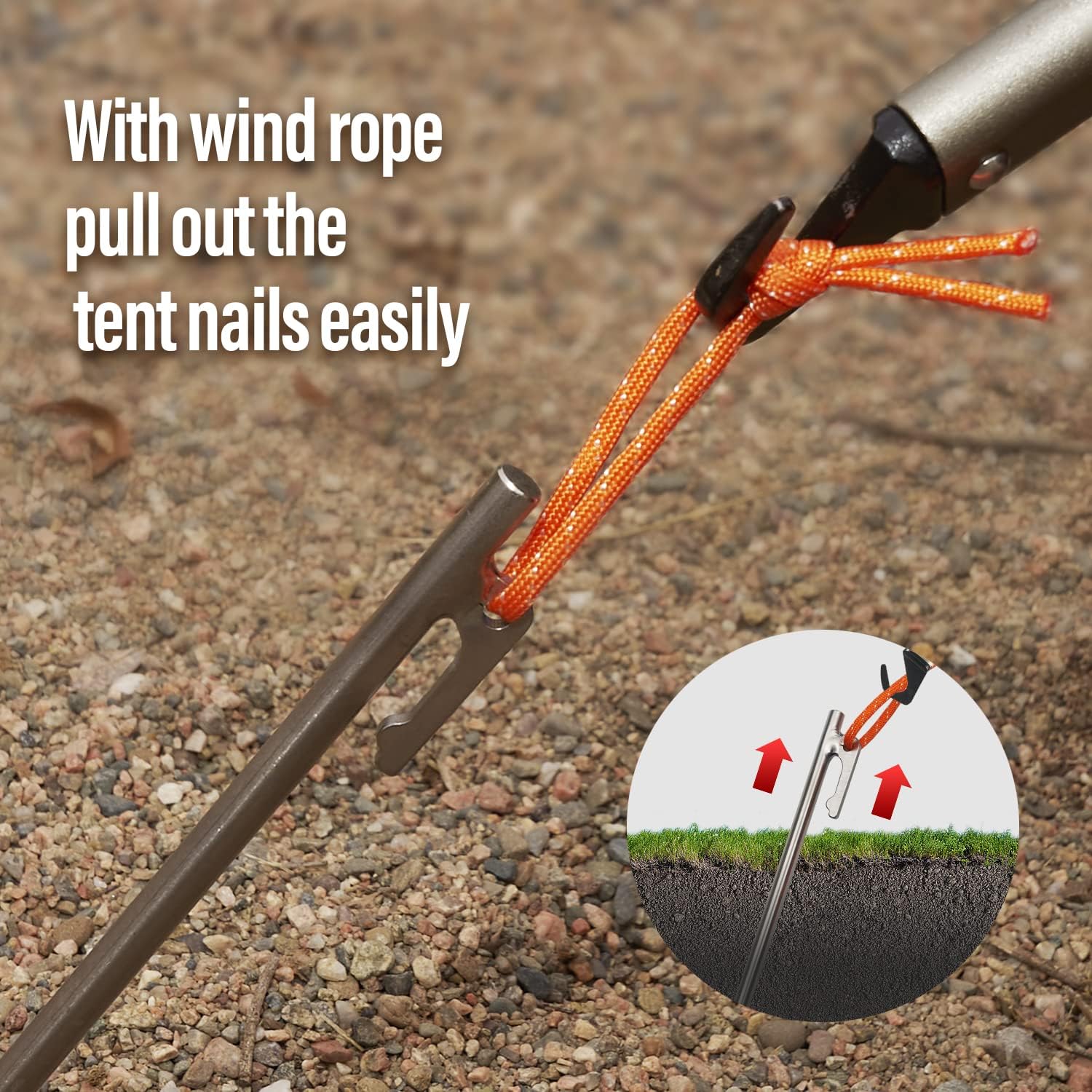 TiTo Titanium Tent Pegs Lightweight Snowfield Grassland Heavy Duty Tent Nails for Outdoor Camping Hiking and Plant Support Garden Stakes 4pcs/6pcs - Image 5