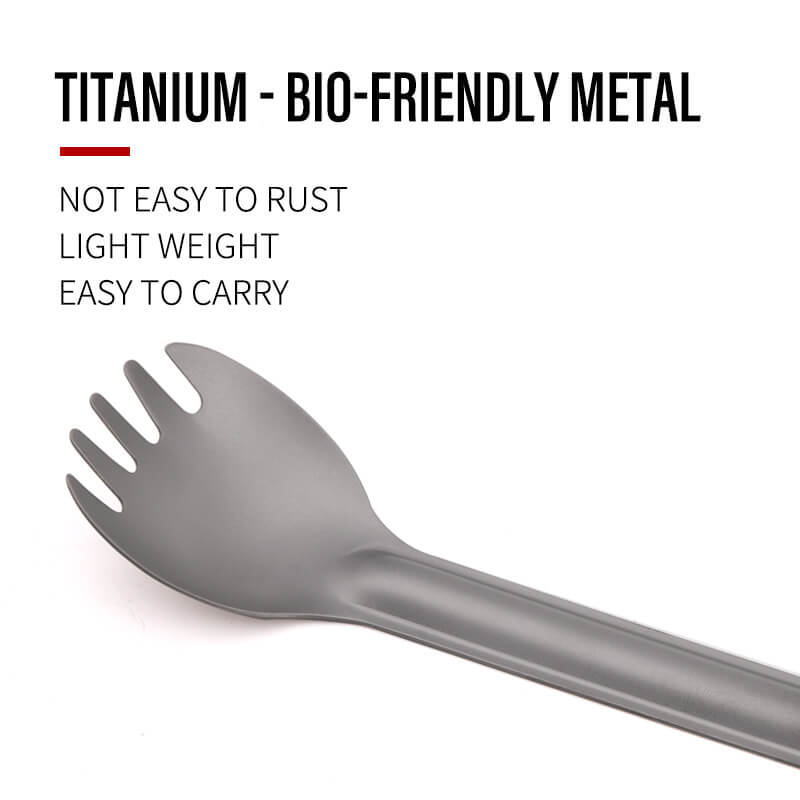 TiTo Titanium Spork Spoon Long Handle Outdor Camping tableware Portable Ultralight Cooking Environmental Picnic Accessories - Image 3