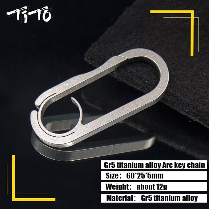 TiTo Titanium Quick Release Carabiner Lightweight Keychain with Bottle Opener - Image 2